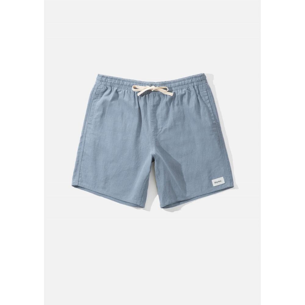 NEW RHYTHM. men's textured linen jam short in slate